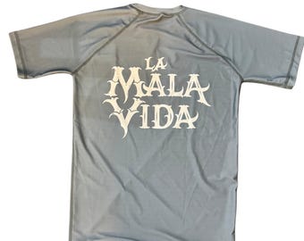 Gray La Mala Vida Rashguard - Short Sleeve MMA BJJ Top