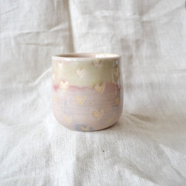 Heart shaped handmade ceramic mug, cute , Heart tea coffee cup, girlfriend valentine , unique gift for her/him