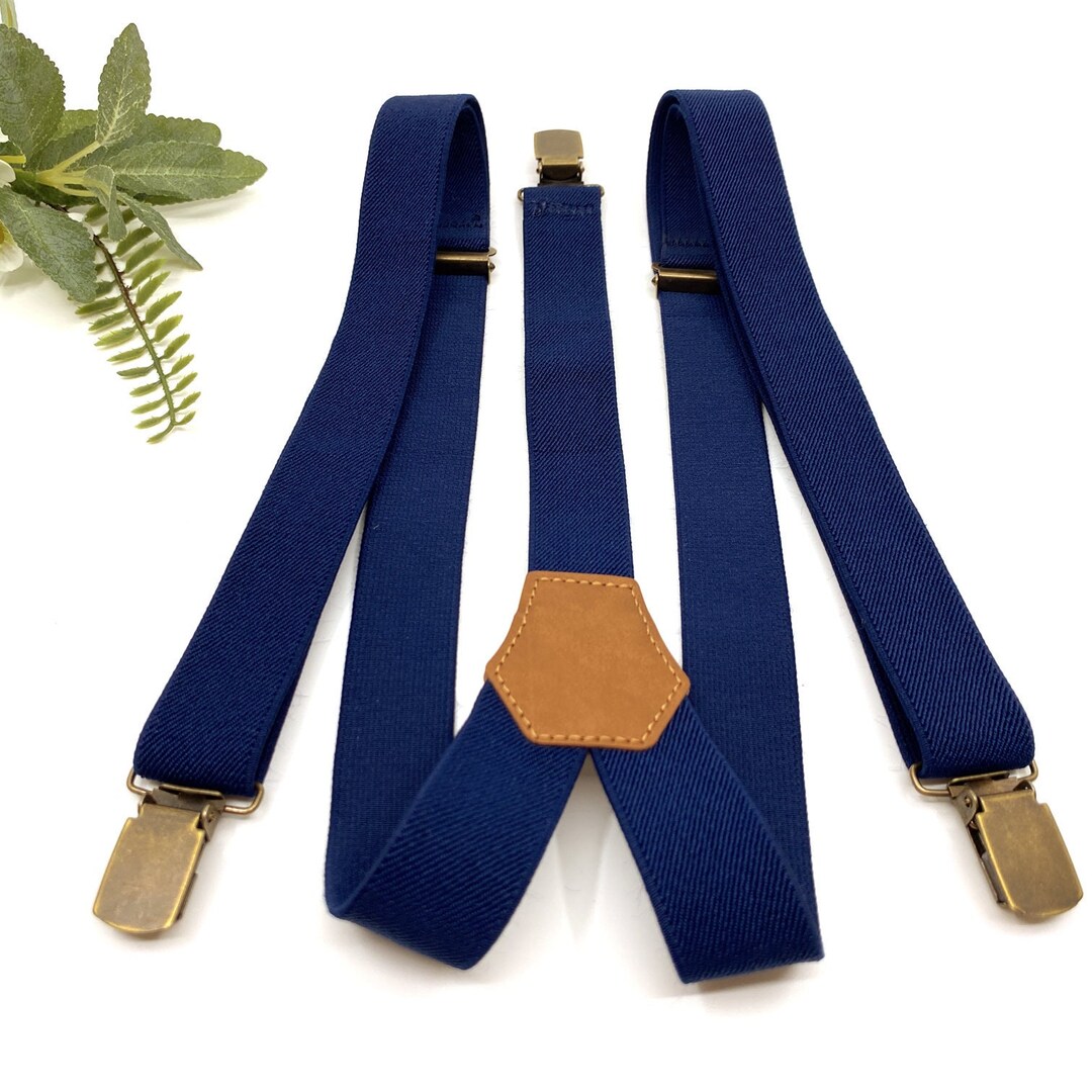Navy Blue Suspenders Groomsmen Suspenders Ring Bearer Etsy