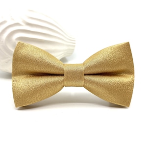 Gold Silk Bow Tie: Newborn to Adult Sizes