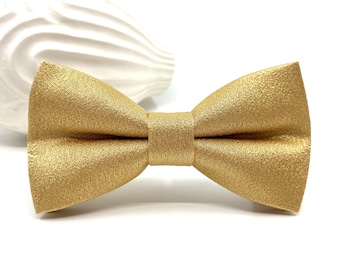 Gold Silk Bow Tie: Newborn to Adult Sizes