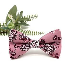 Pink Floral Bow Tie: Wedding, Ring Bearer, Groomsmen