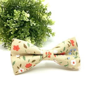 Floral Bow Tie: Pale Green Wedding Bowtie for Groom