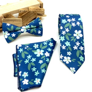 Corbata azul marino, corbata floral verde salvia polvorienta, corbata floral para boda, corbata floral para padrinos de boda, corbata de regalo para novios, corbata de boda, corbata fina