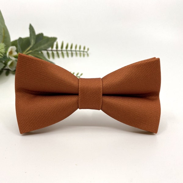 Rust Copper Bow Tie, Baby Bow Tie, Kids Bow Tie, Adult Bow Tie, Ring Bearer Bow Tie, Groomsmen Bow Tie, Pocket Square Set