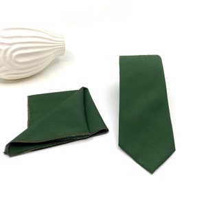 Emerald Green Necktie: Wedding Groom Groomsmen Tie, Pocket Square Set Option