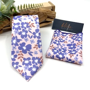Blush Pink Floral Necktie, Lavender Floral Tie, Floral Men Necktie, Wedding Floral Ties, Groomsmen Floral Tie, Groom Gift Tie, Weddings Tie
