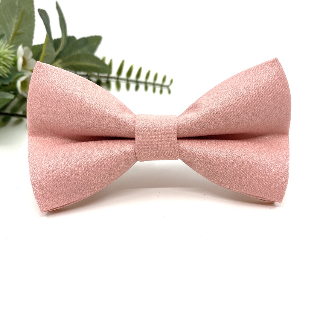 Pink Satin Big Plain Bow Tie