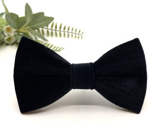 Black velvet bow tie, Black bow tie,Groom bow tie, Wedding bow tie, Groomsmen bow tie, Bow ties for men, Ringbearer bowtie,Pocket Square Set
