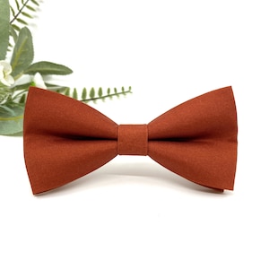 Burnt Orange Bow Tie: Handmade Wedding Groomsmen & Ring Bearer