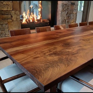 Live Edge Table, Solid  Black Walnut, Live Edge Walnut, Walnut Table, Live Edge Kitchen Table, Walnut Slab, Industrial Table, Walnut Wood