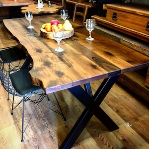 Solid Wood Table, Live Edge Slab, Live Edge Table, Walnut Table, Walnut Slab,Custom Table, Dining Table, Walnut Wood