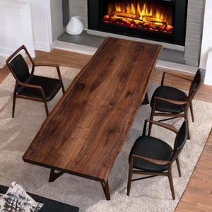Custom Dining Table, Solid Black Walnut, Live Edge Table, Live Edge Dining Table, İndustrial Table, Live Edge Walnut Table, Kitchen Table