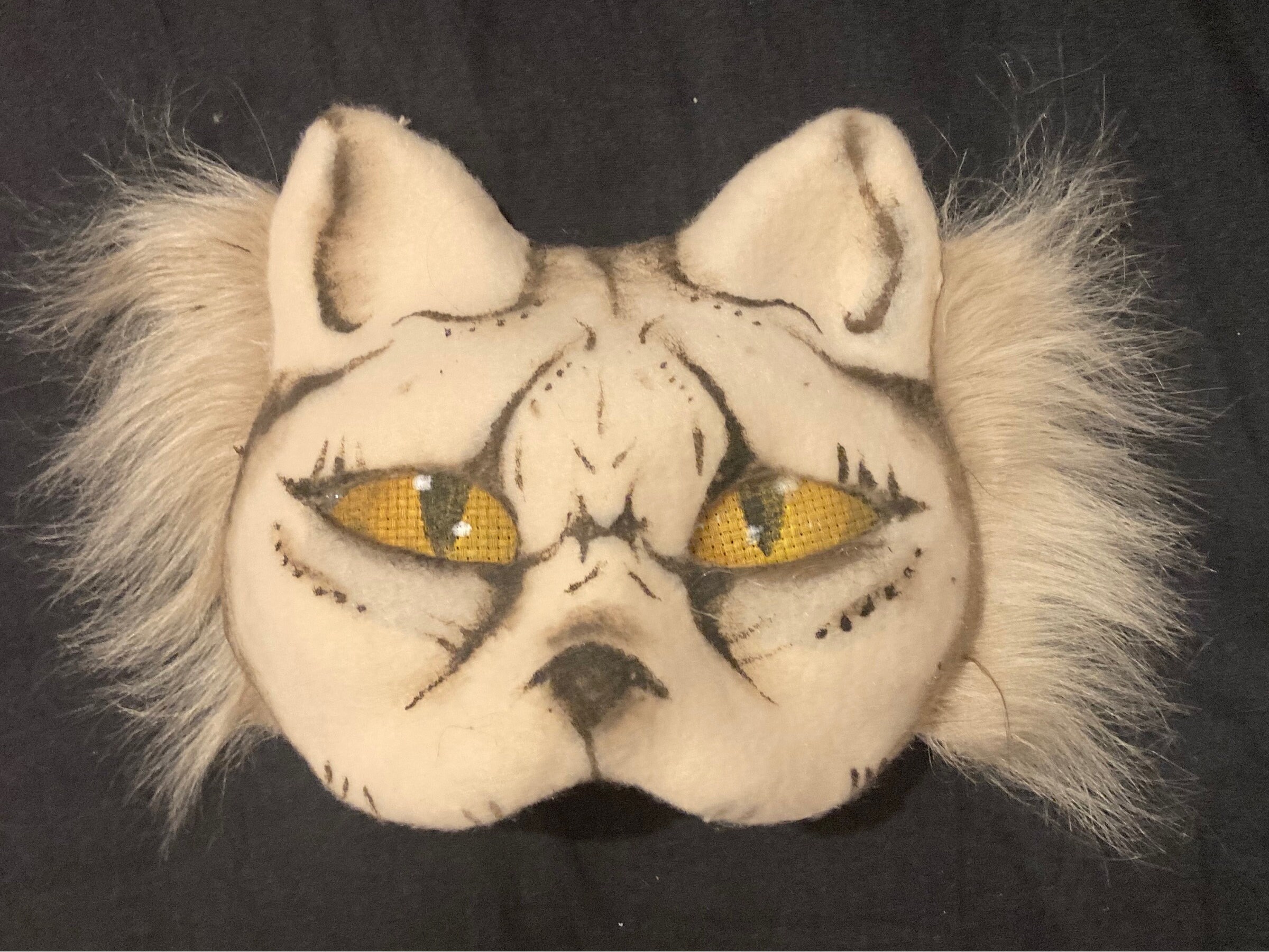 Two Blank/plain Paper Mache Cat/fox Masks With Mesh. Now Includes