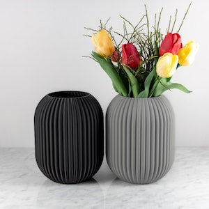 Vase WIEN WAVE - wasserdicht - Dekovase - Blumenvase - Dekoration - Trockenblumen - Pampasgras - Schnittblumen - 3D Druck
