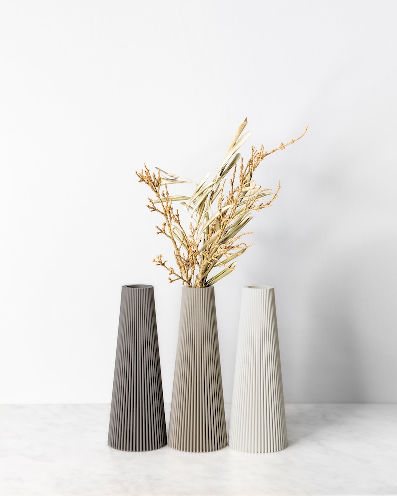 Vase AMSTERDAM decorative vase flower vase waterproof decoration dried flowers pampas grass cut flowers 3D printing image 3