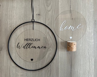 Türschild aus Acryl - verschiedene Motive - personalisierbar - Herzlich Willkommen - Familie - Zuhause - Geschenk - Hochzeit - Baby