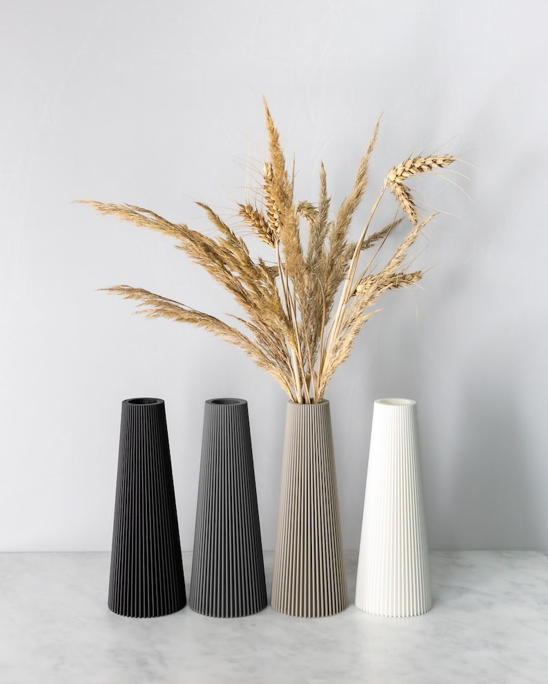 Vase AMSTERDAM decorative vase flower vase waterproof decoration dried flowers pampas grass cut flowers 3D printing image 8