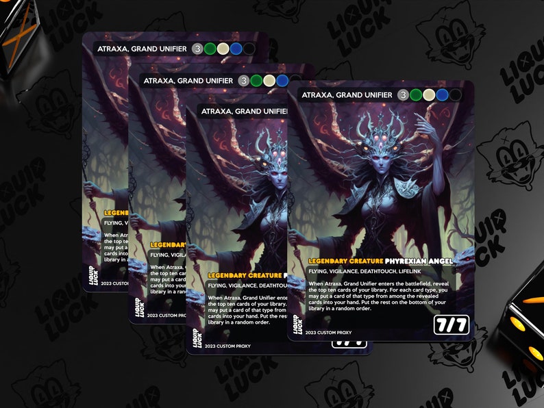 Atraxa, Grand Unifier MTG Proxy Full Art Custom Commander Cards for EDH/CEDH image 4