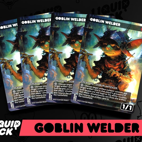 Goblin Welder MTG Proxy - Full Art Custom Mtg Commander Proxy [Vintage Fantasy Art Style]