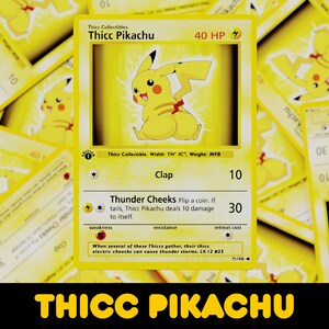 Thicc Pikachu Vinyl Sticker Pikachubig but Sticker Pikachu Big Ass Diecut  Sticker Pokémon Stickers 