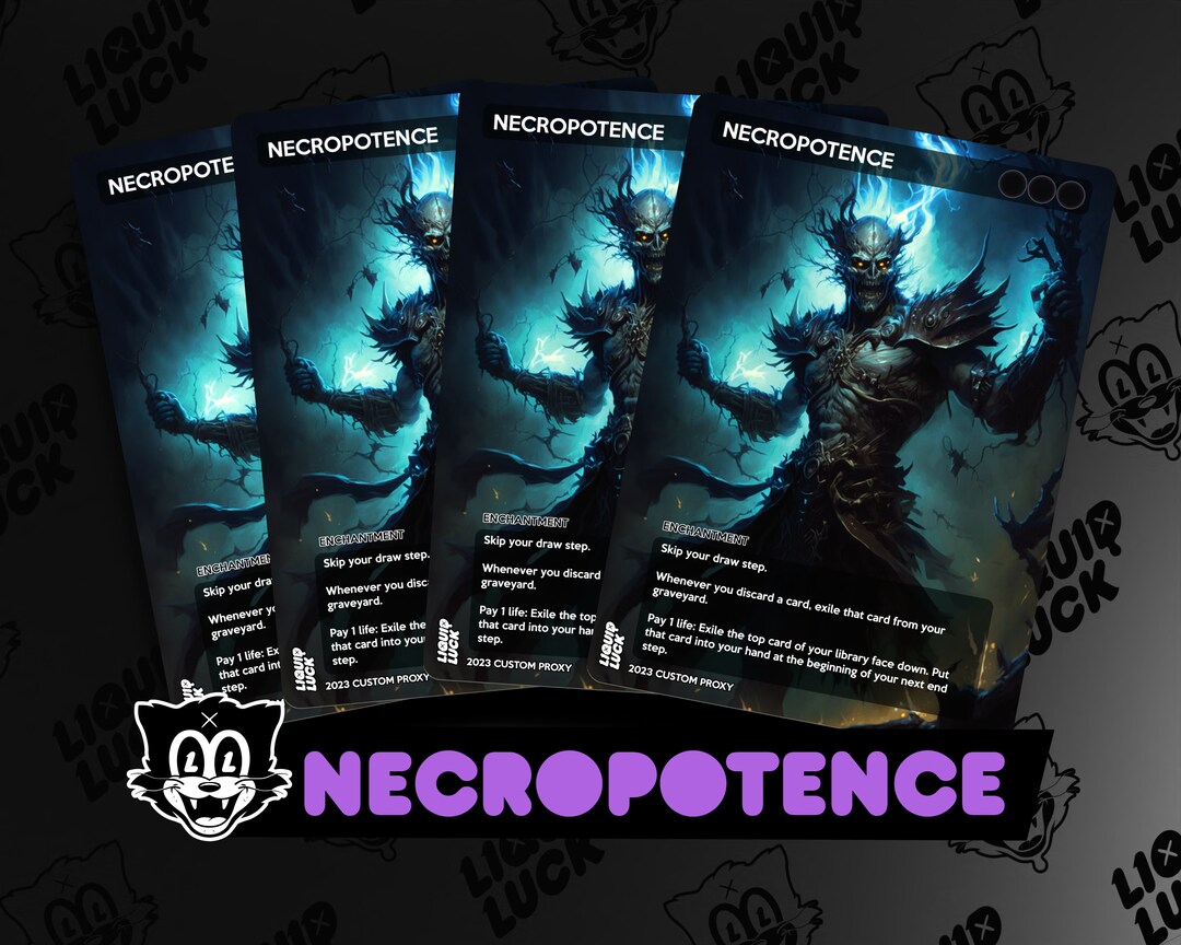 Necropotence MTG Proxy Full Art Custom Commander Cards for Etsy