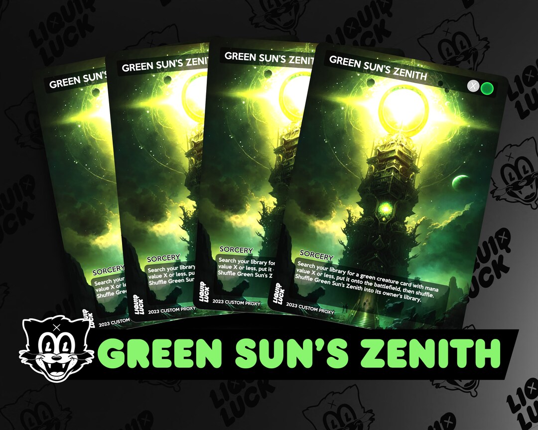 Green Sun's Zenith MTG Proxy Full Art Custom Commander Cards for EDH