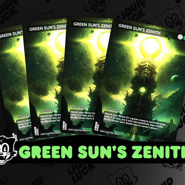 Green Sun's Zenith MTG Proxy - Full Art Custom Commander Cards for EDH/CEDH