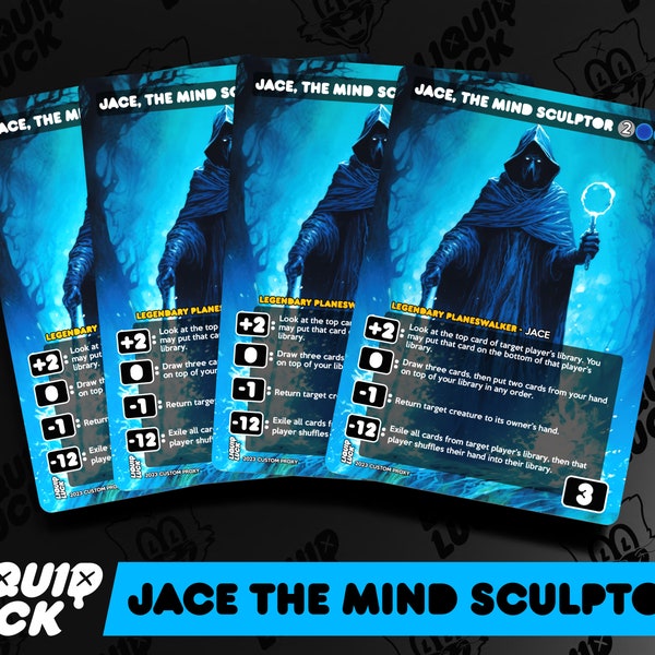 Jace, the Mind Sculptor MTG Proxy - Re-Imagined Vintage Fantasy DnD Art Style Custom Alter Proxies for EDH/cEDH /// Jace Planeswalker