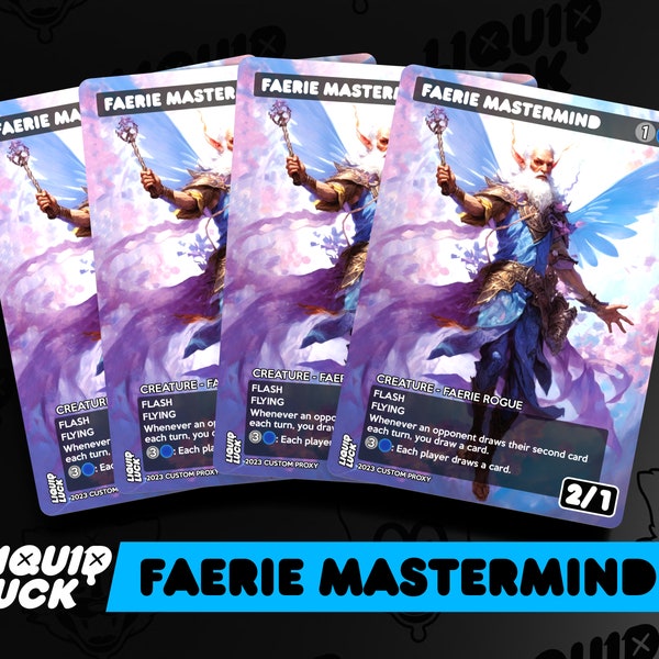 Faerie Mastermind MTG Proxy - Vintage Fantasy Art Style Full Art Custom Commander Cards for Magic | Perfect for EDH/CEDH - Fairy Deck