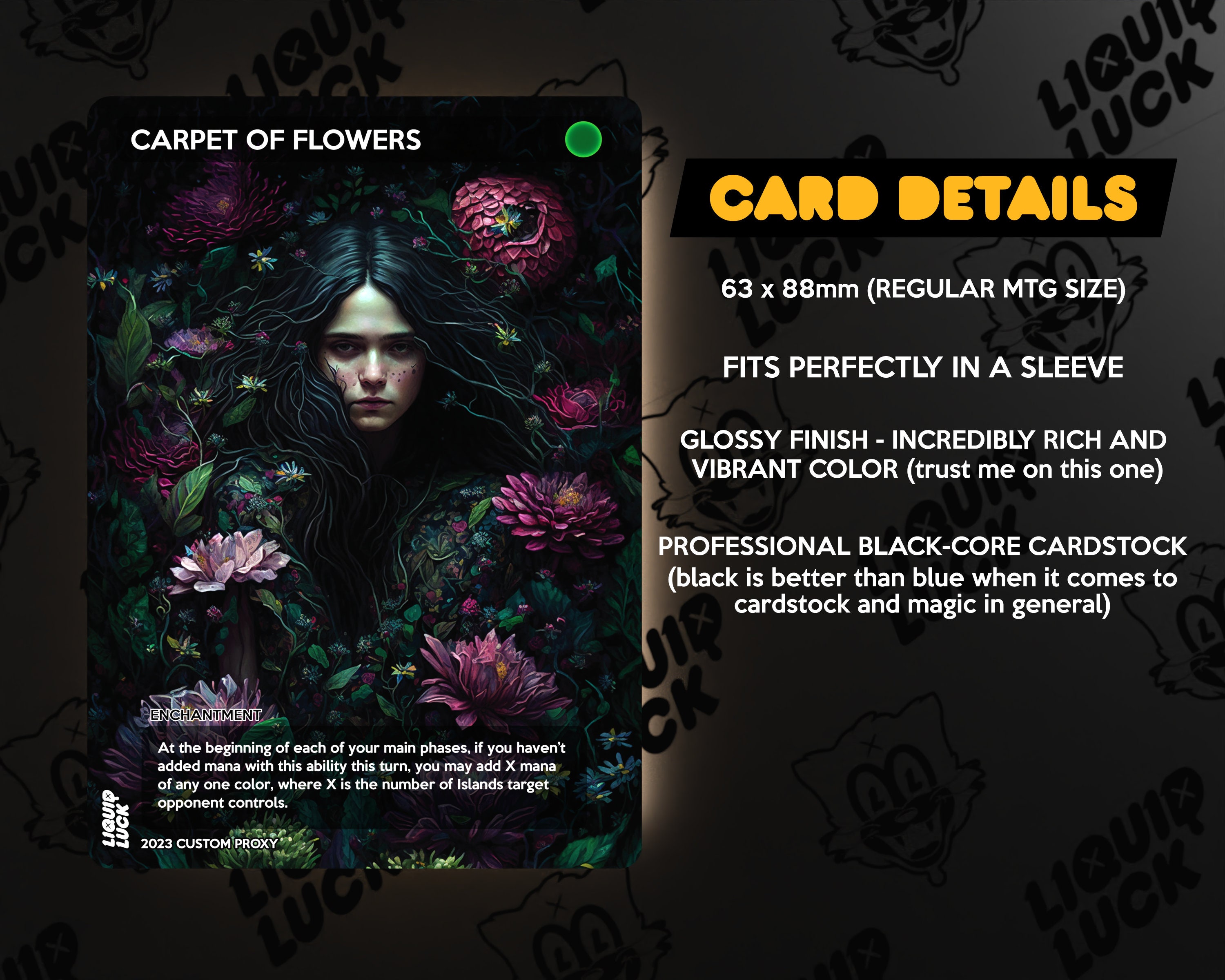 Carpet of Flowers MTG Proxy Full Art Custom Commander Cards Etsy
