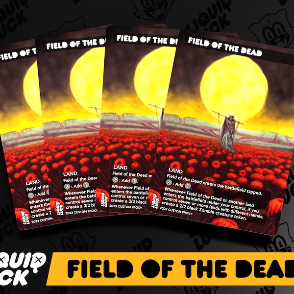 Field of the Dead MTG Proxy - Re-Imagined Vintage Fantasy Style Full Art Custom MTG Proxy - Perfect for Commander /// Staple Lands