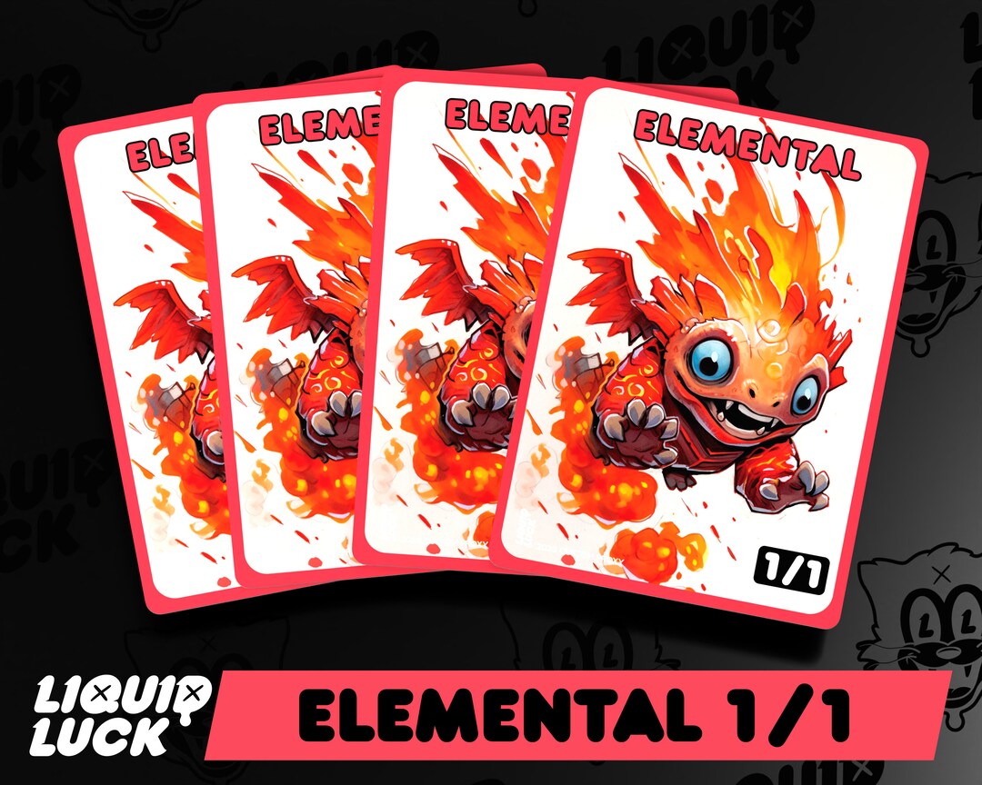 1/1 Red Elemental MTG Creature Tokens Created by Seasoned Pyromancer
