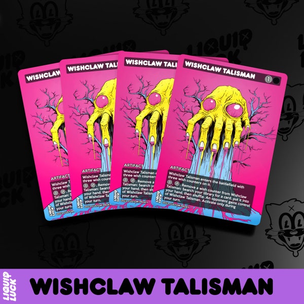 Wishclaw Talisman MTG Proxy - Psychedelic Gungecore Art Style Full Art Custom Commander Cards for Magic | Perfect for EDH/CEDH