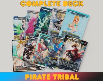 Pirate Tribal MTG Proxy Deck Admiral Brass Unsinkable - Complete Commander (EDH) Deck | 108 Cards and Tokens - Ready to Play Pirate Deck