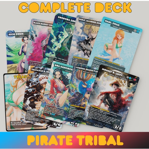 Pirate Tribal MTG Proxy Deck Admiral Brass Unsinkable - Complete Commander (EDH) Deck | 108 Cards and Tokens - Ready to Play Pirate Deck