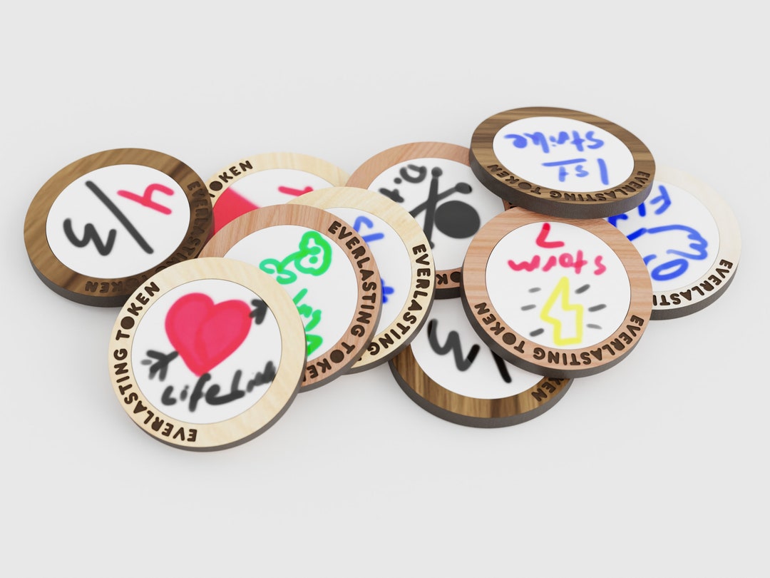 10 Count Dry Erase Tokens for MTG Reusable Dry Erase Counters for MTG