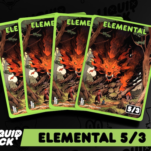 5/3 Green Elemental MTG Creature Tokens Created by Titania, Protector of Argoth - Full Art Custom Tokens / Commander Cards for EDH/CEDH