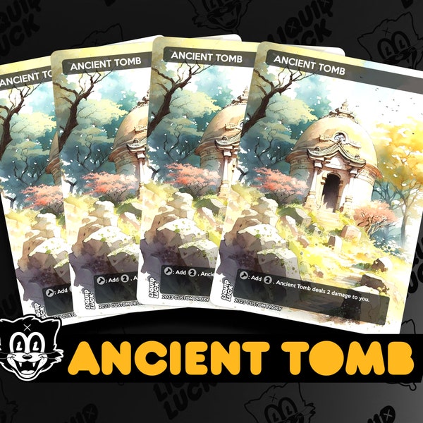 Ancient Tomb MTG Proxy [Anime Watercolor Art Style] - Full Art Custom MTG Proxy - Perfect for Commander