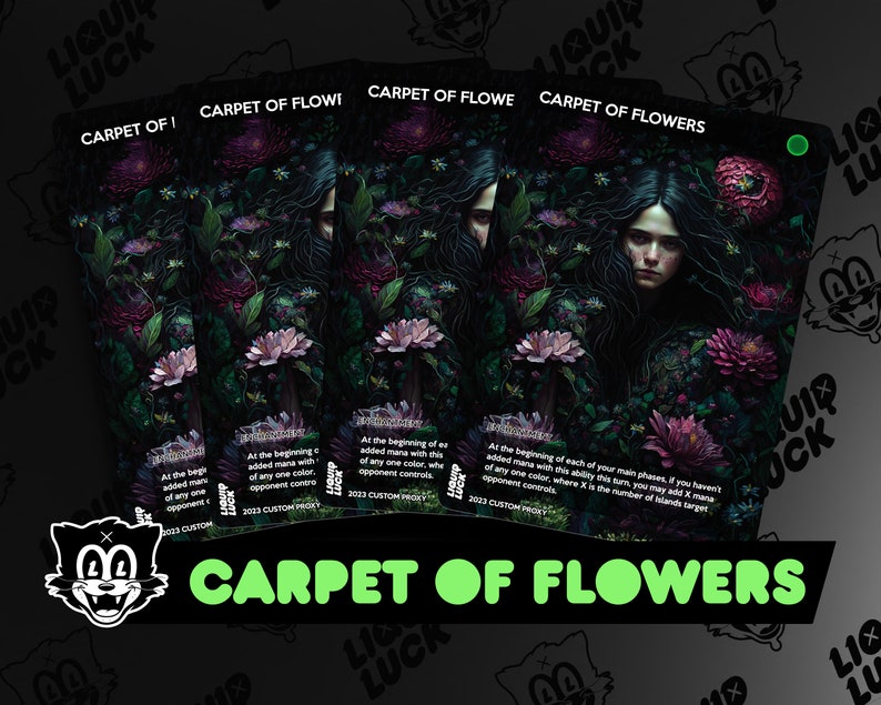 Carpet of Flowers MTG Proxy Full Art Custom Commander Cards Etsy