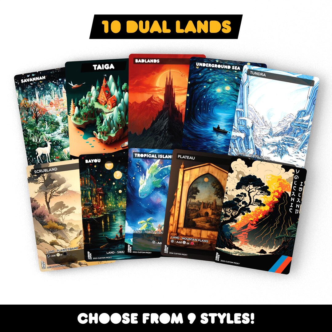 MTG Proxy Dual Lands Set 9 Styles to Choose From Dual Lands Bundle for ...