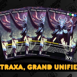 Atraxa, Grand Unifier MTG Proxy Full Art Custom Commander Cards for EDH/CEDH image 1