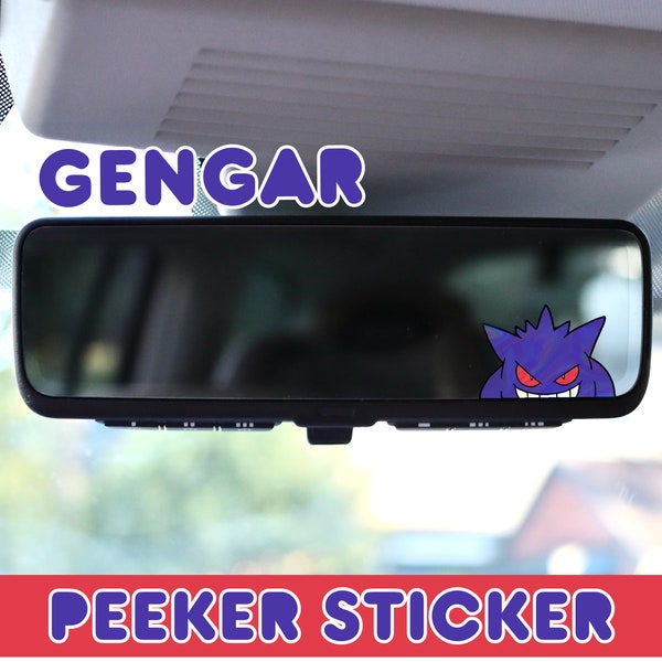 Pokemon Peeker Sticker: Gengar Edition - 1.5" Glossy Vinyl, Perfect for Rear View Mirrors and Sneaky Surfaces!