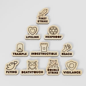 thumbnail image 2 of 62PCS MTG Dice Counters Bulk Ability Keywords MTG Tokens Shield Life Counter 2 of 14