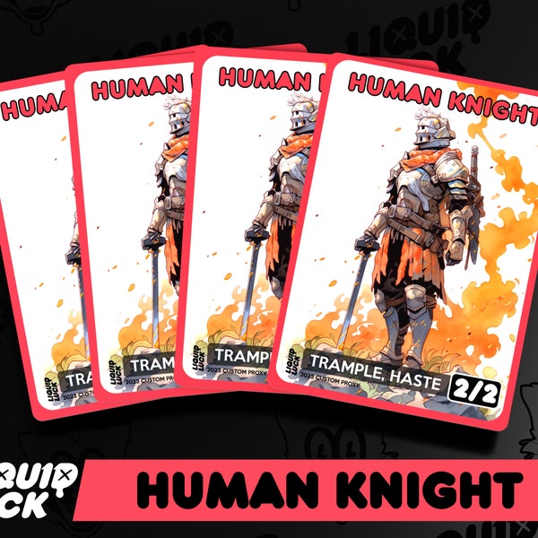 2/2 Red Human Knight MTG Creature Tokens With Trample and Haste - Oath of Eorl - Full Art Custom Tokens / Commander Cards for EDH/CEDH