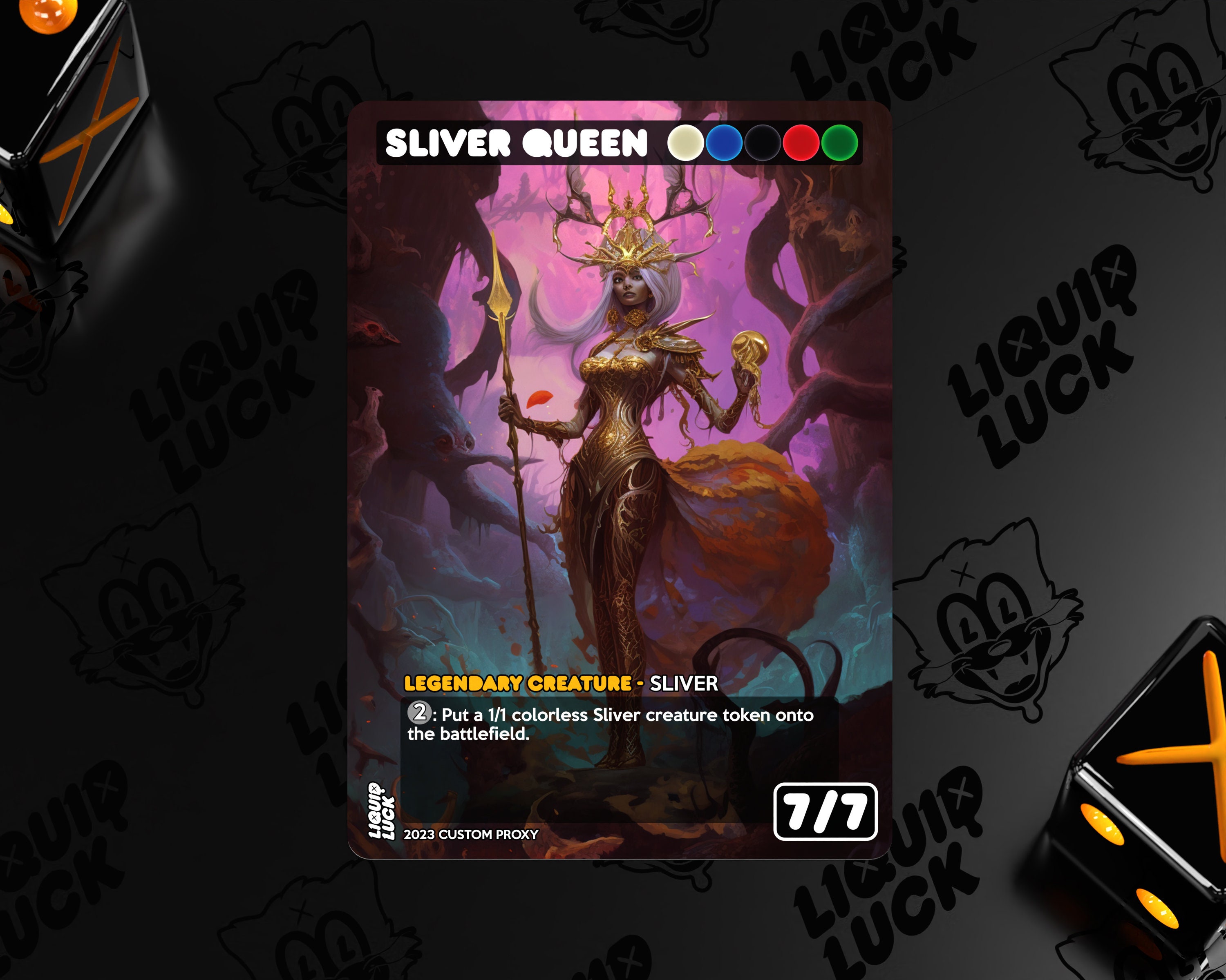 Sliver Queen MTG Proxy Futuristic Scifi Fantasy Art Style Etsy