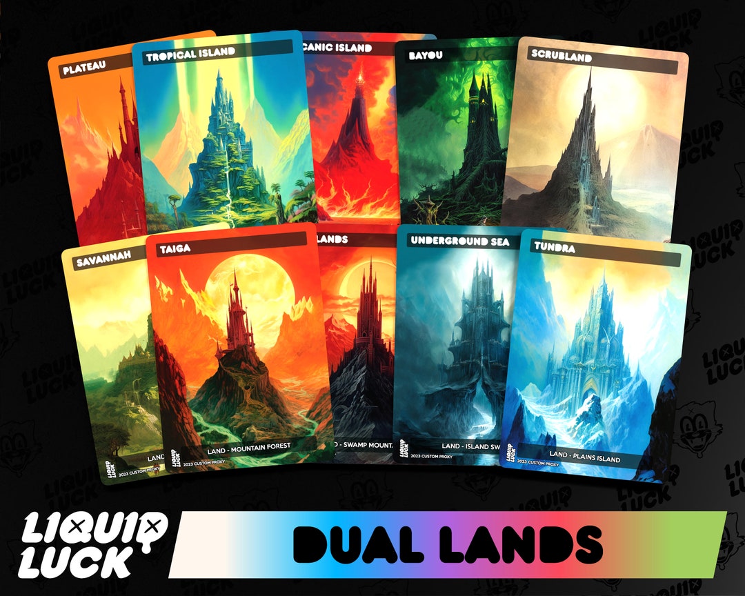 Proxy Dual Lands Set vintage Fantasy Tower MTG Proxy Dual Lands Set for ...