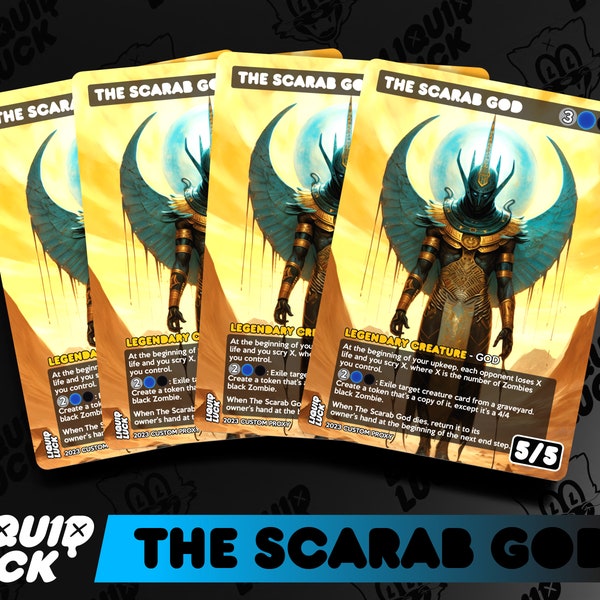 The Scarab God MTG Proxy - Re-Imagined Vintage Fantasy DnD Art Style Custom Alter Proxies - Perfect for Commander or EDH/cED