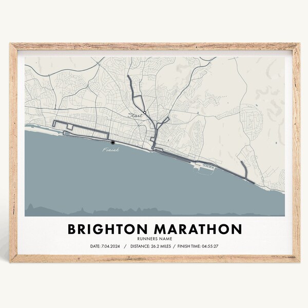 Brighton 2024 | Personalised Marathon Print | Perfect gift for marathon finishers