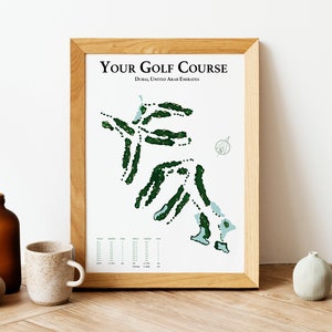 Personalised Golf Course Map Illustration - Print - Golf Course minimal print - Golf Art - Golf Poster - Golf gift